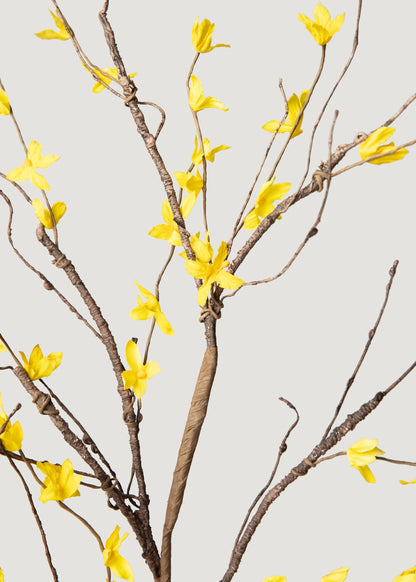 Artificial Blooming Forsythia Branch in Yellow - 34"