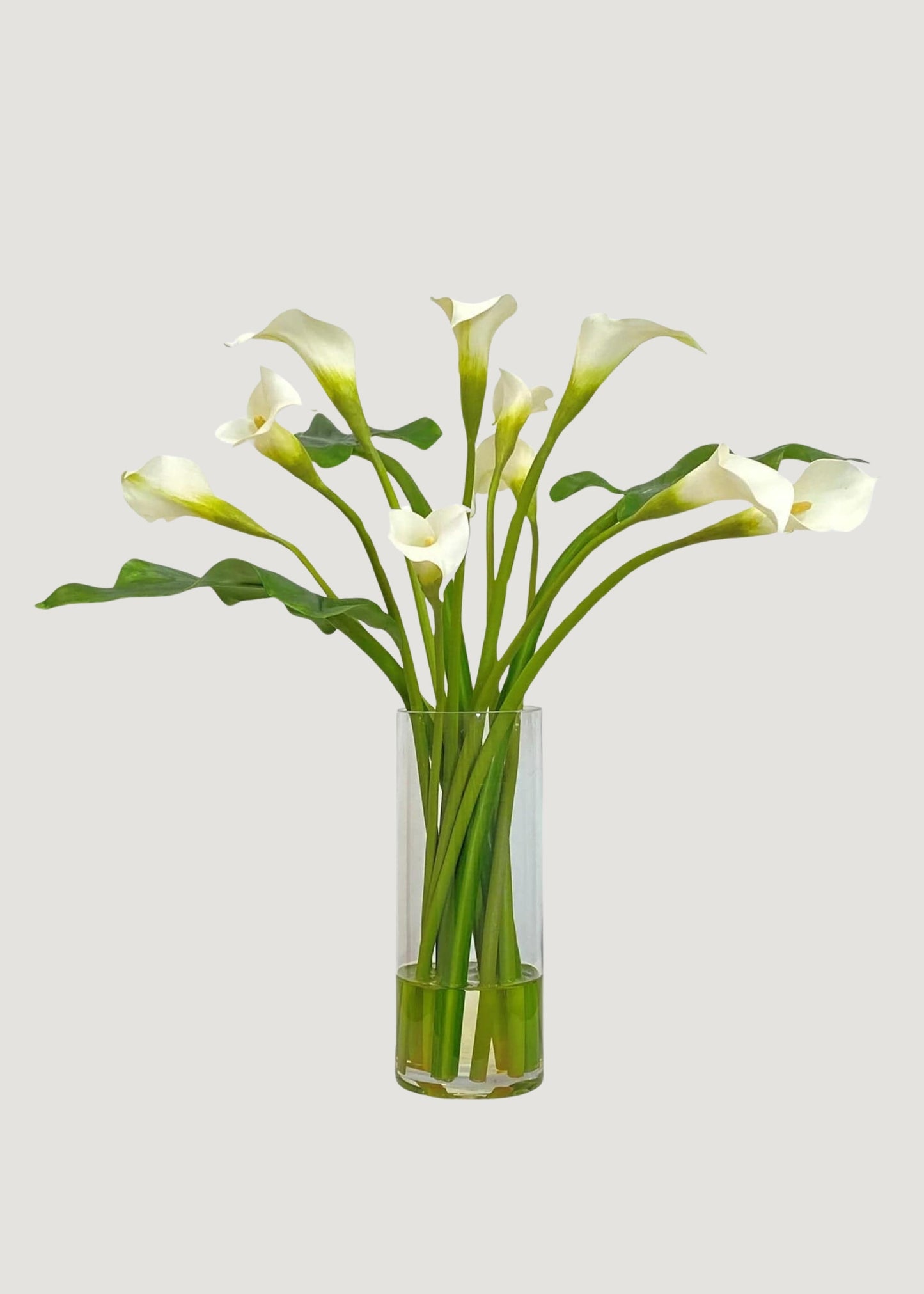 Faux Calla Lily Arrangement in Glass Cylinder Vase - 28"