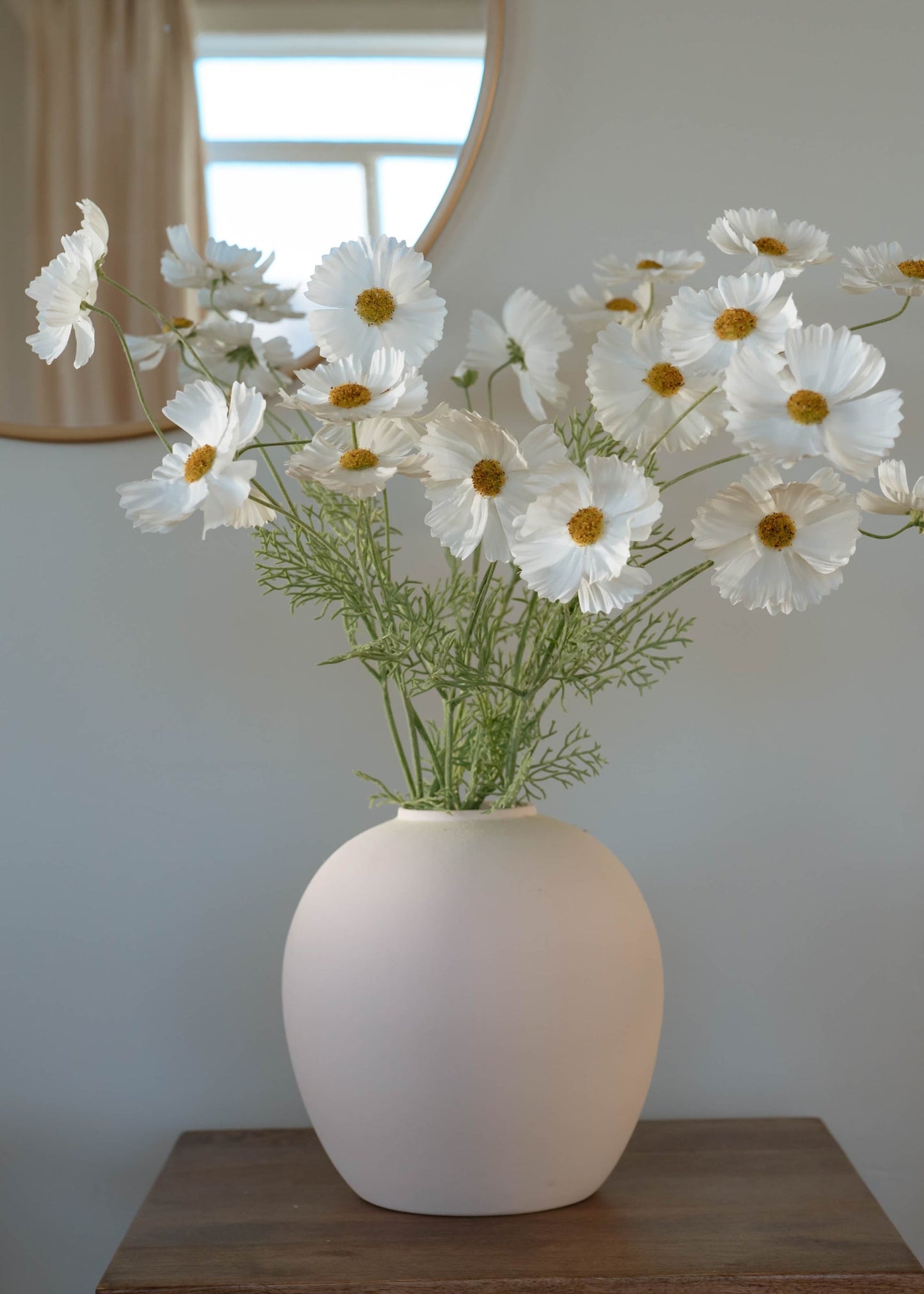 Faux Cosmos Daisy Wildflowers in White - 36.25"