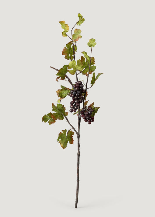 Artificial Grape Branch with Leaves - 43"