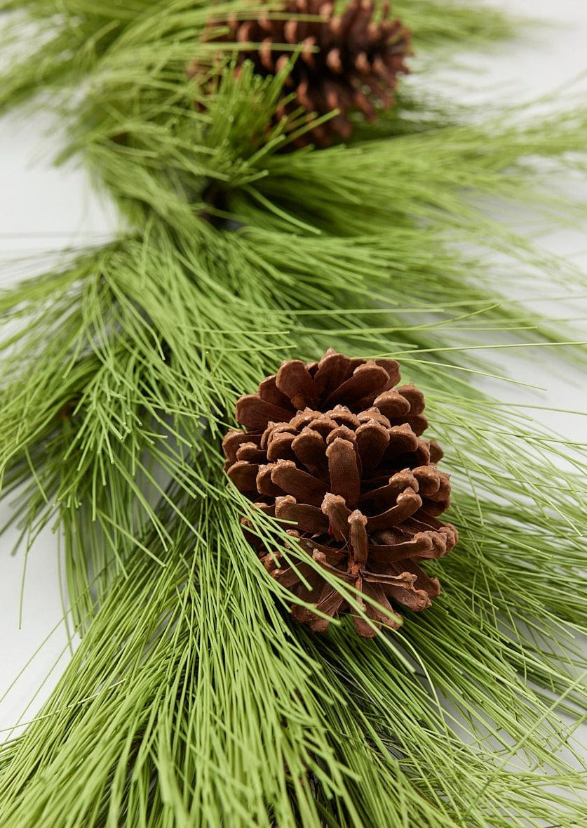 Deluxe Full Long Pine Needle and Pinecone Christmas Garland - 72"