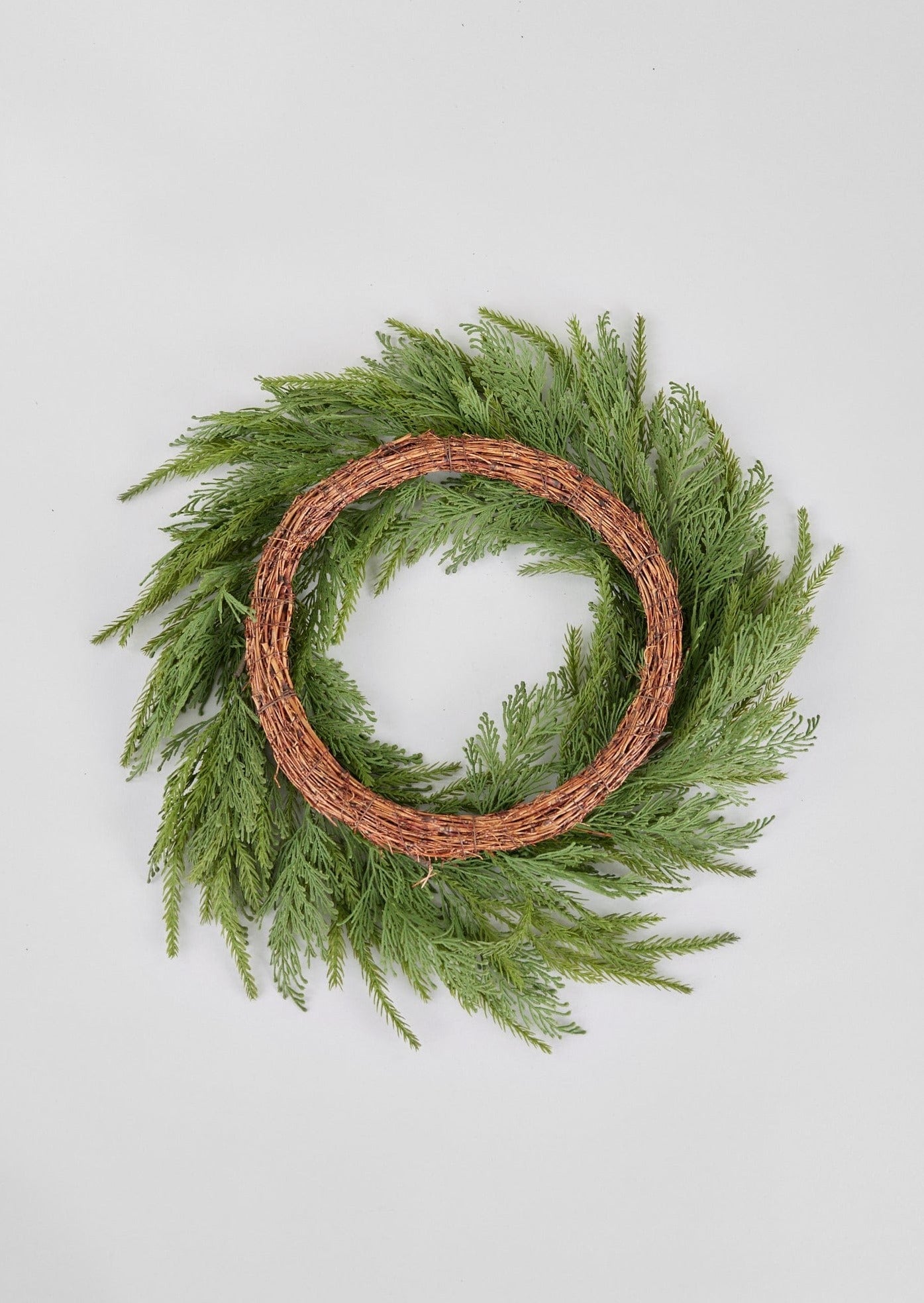 SALE - UV Treated Faux Indoor/Covered Outdoor Cedar Wreath - 24"