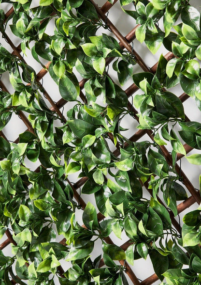 UV Resistant Faux Indoor/Covered Outdoor Gardenia Trellis Fence - 78.5"