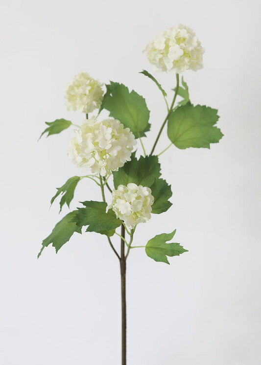 Cream White Artificial Snowball Flowers - 24"