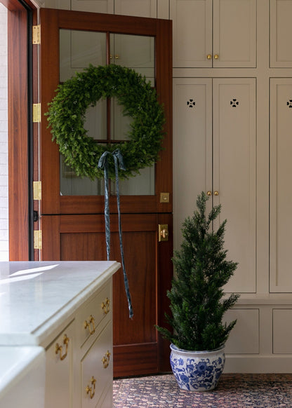 Artificial Winter Cedar and Juniper Wreath - 30"