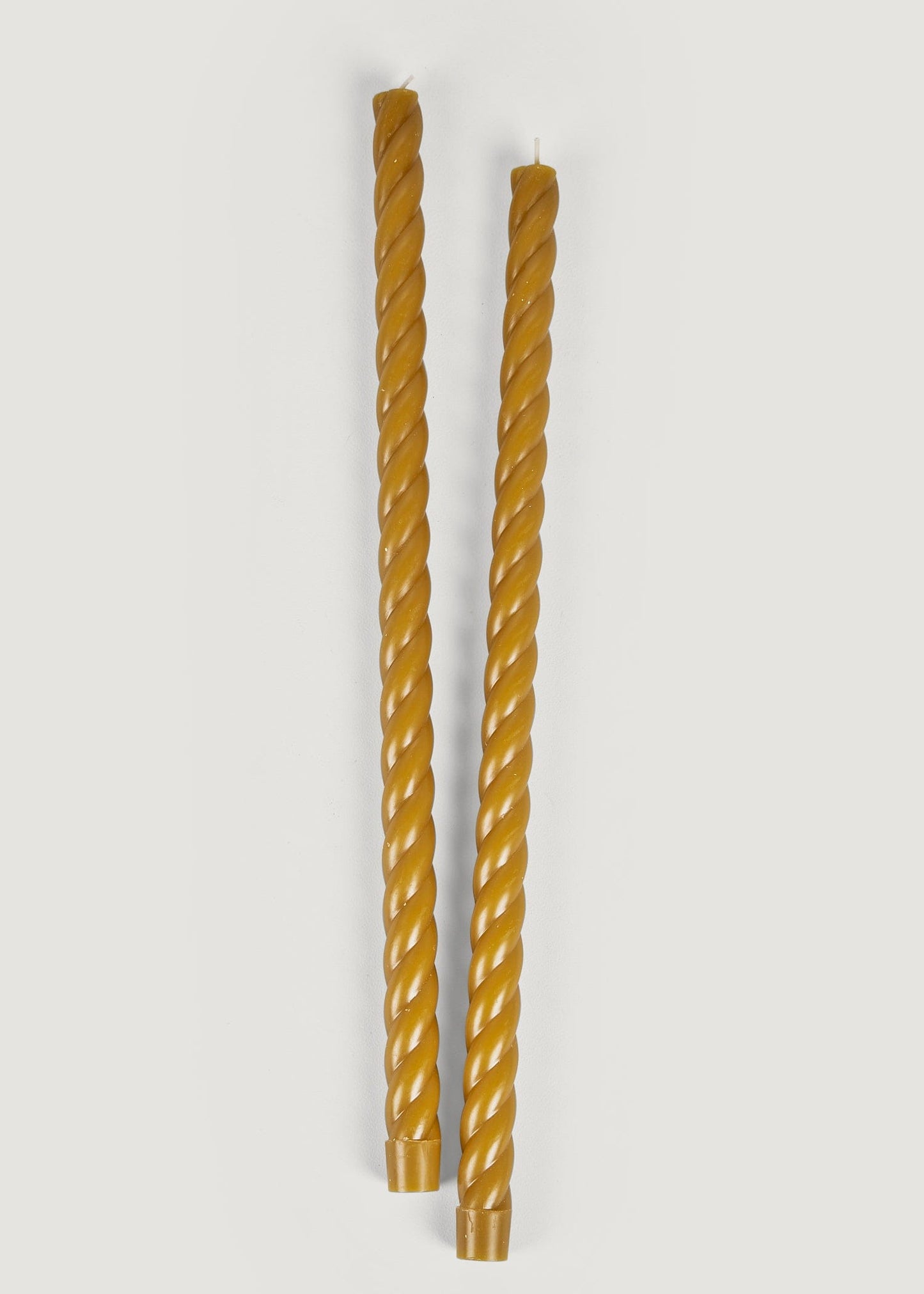 Pack of 2 Rope Taper Candles in Caramel Hue - 18"