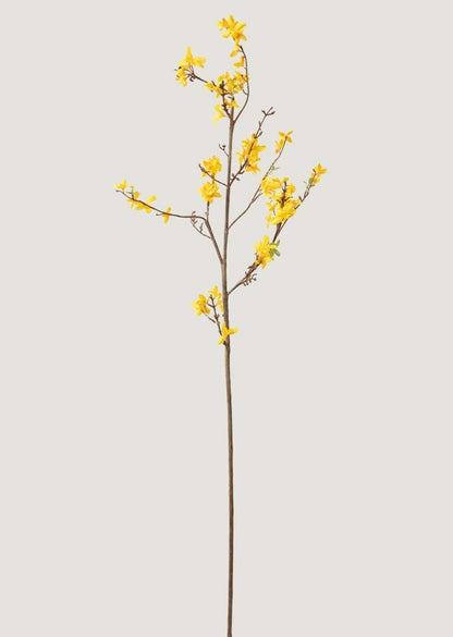 Faux Forsythia Branch in Yellow Gold - 52"