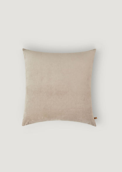 Light Grey Linen and Velvet Square Pillow Cushion