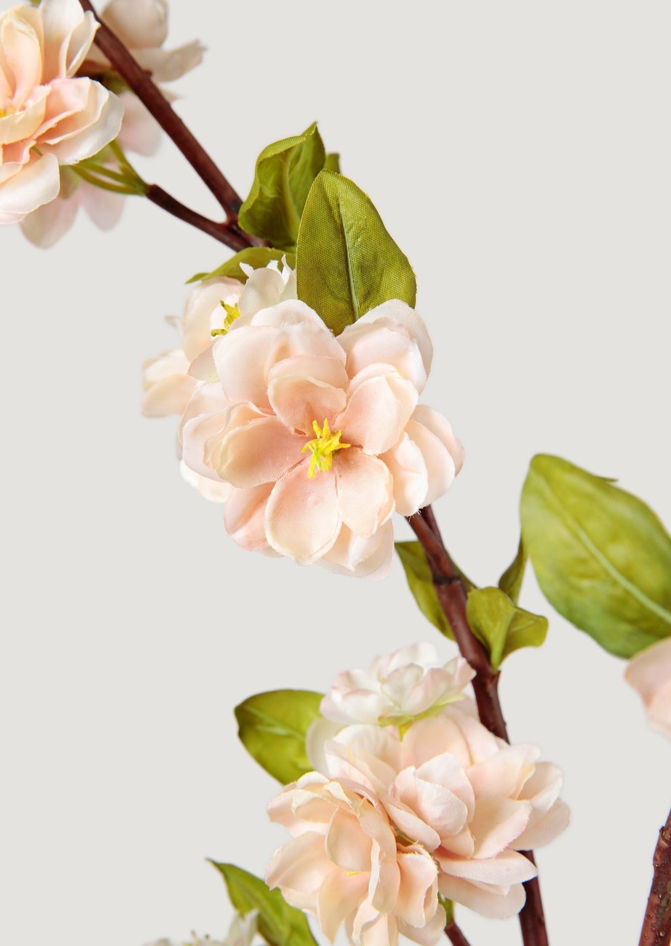 Cream Linen Peach Blossom Branch - 47"