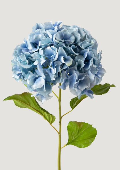 Tall Powder Blue Faux Hydrangea Flower - 45"