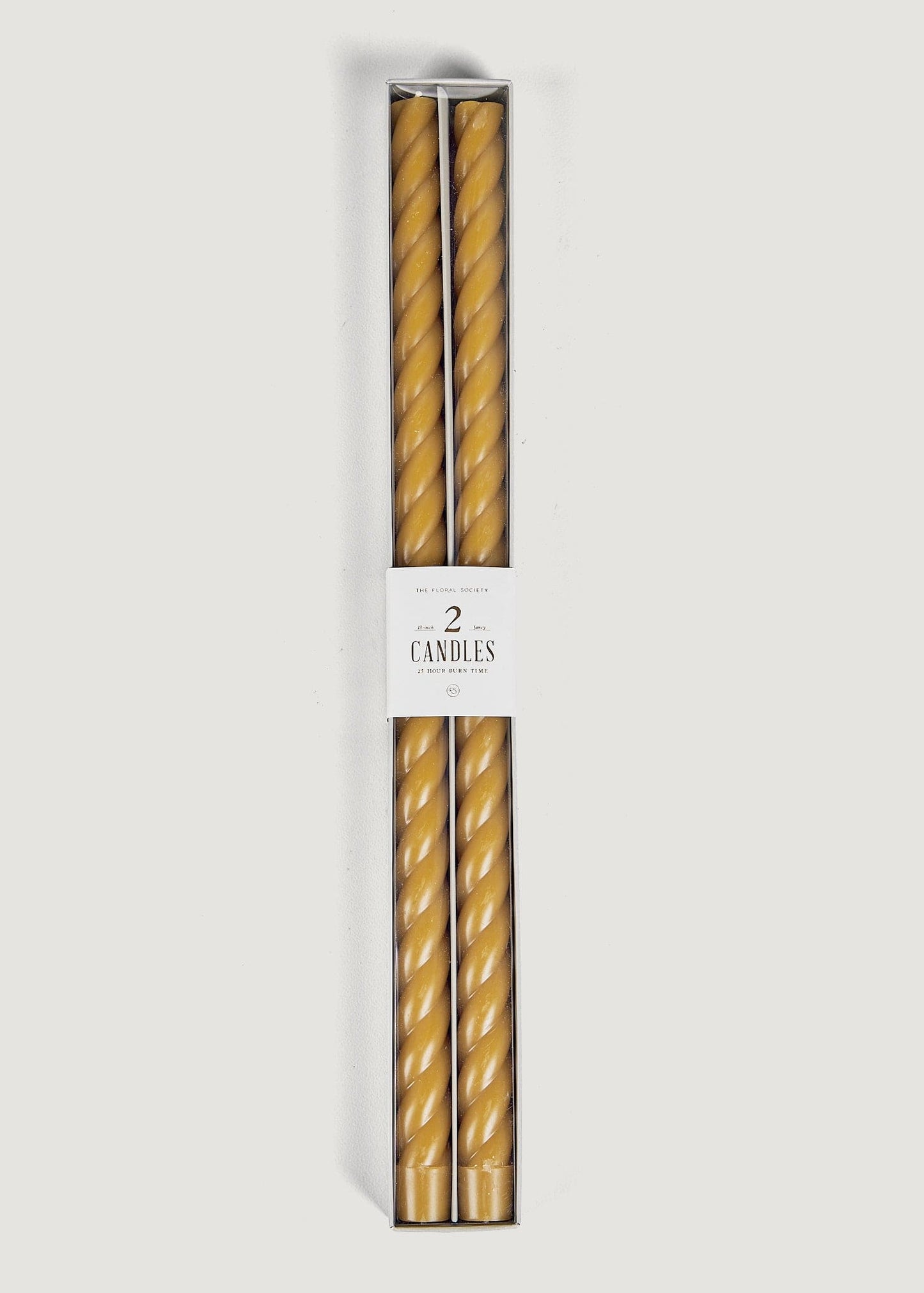 Pack of 2 Rope Taper Candles in Caramel Hue - 18"