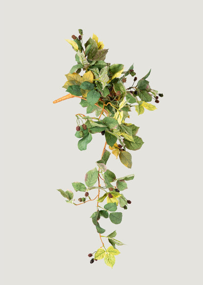 Artificial Leaf and Raspberry Hanging Plant in Fall Hues - 28"