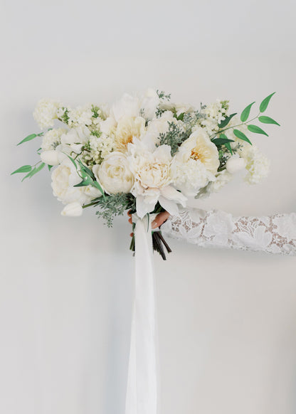 Artificial Peony Flower in Cream White - 28.5"