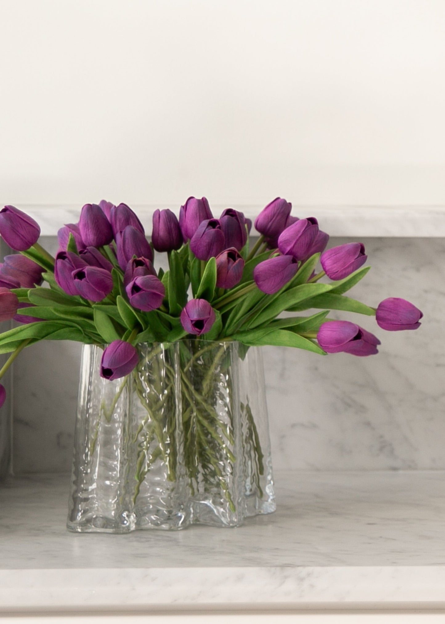 Purple Real Touch Faux Tulip Flower Bundle of 12