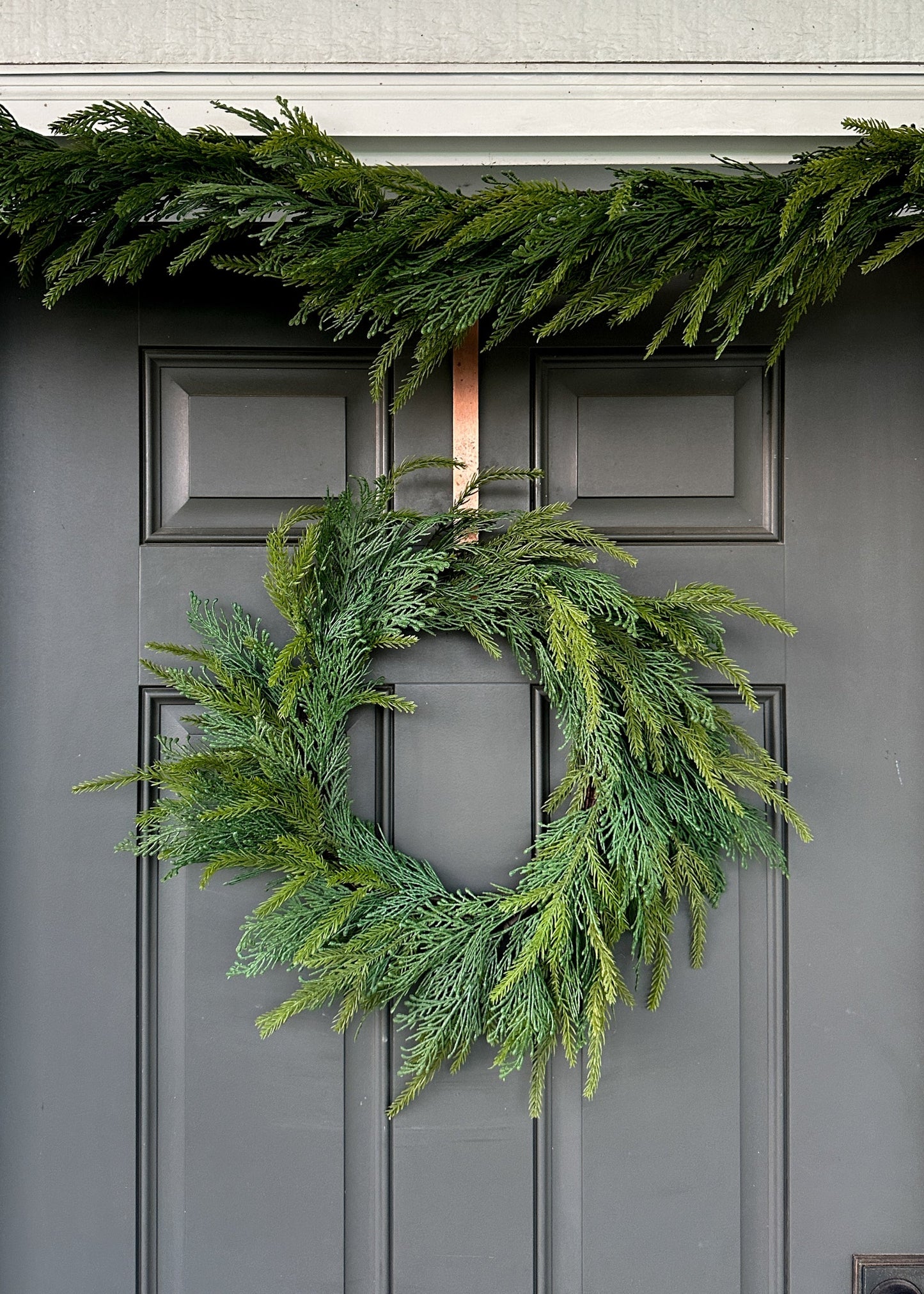 SALE - UV Treated Faux Indoor/Covered Outdoor Cedar Wreath - 24"