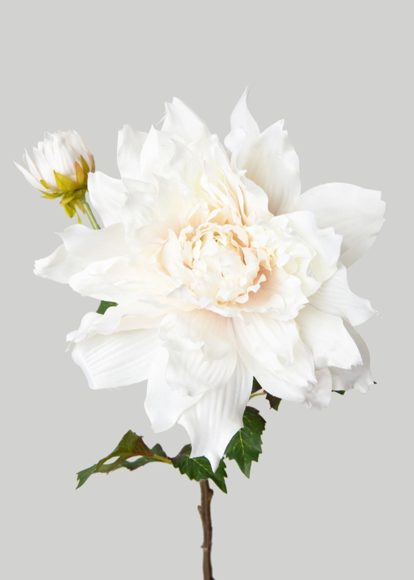 Cream White Artificial Dahlia Flower - 21.5"